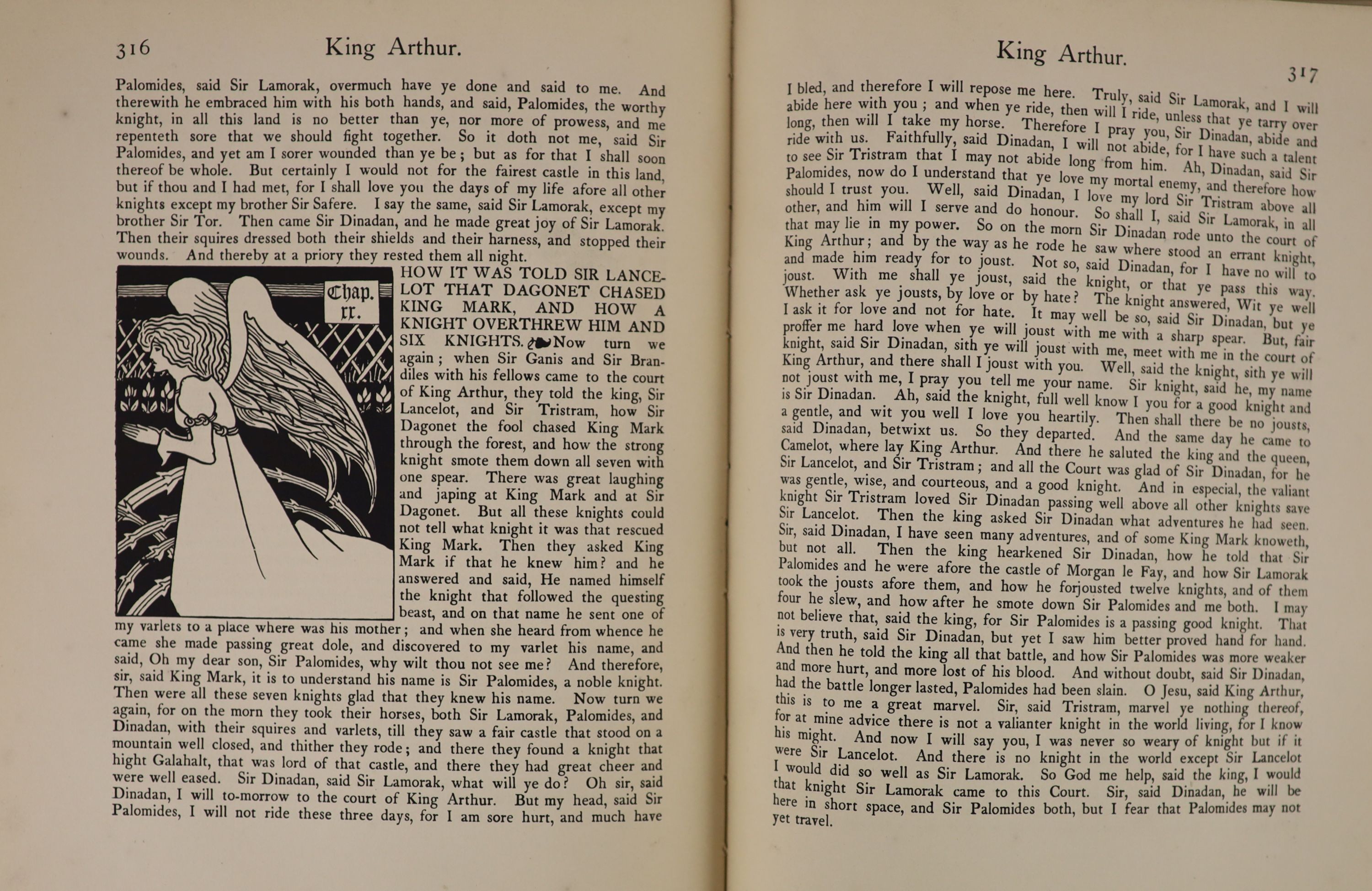 Malory, Thomas - Le Morte D’Arthur, 2nd edition, one of 1500 illustrated by Aubrey Beardsley, 4to, original green cloth, with an art nouveau floral design in gilt, J.M. Dent, London, 1909